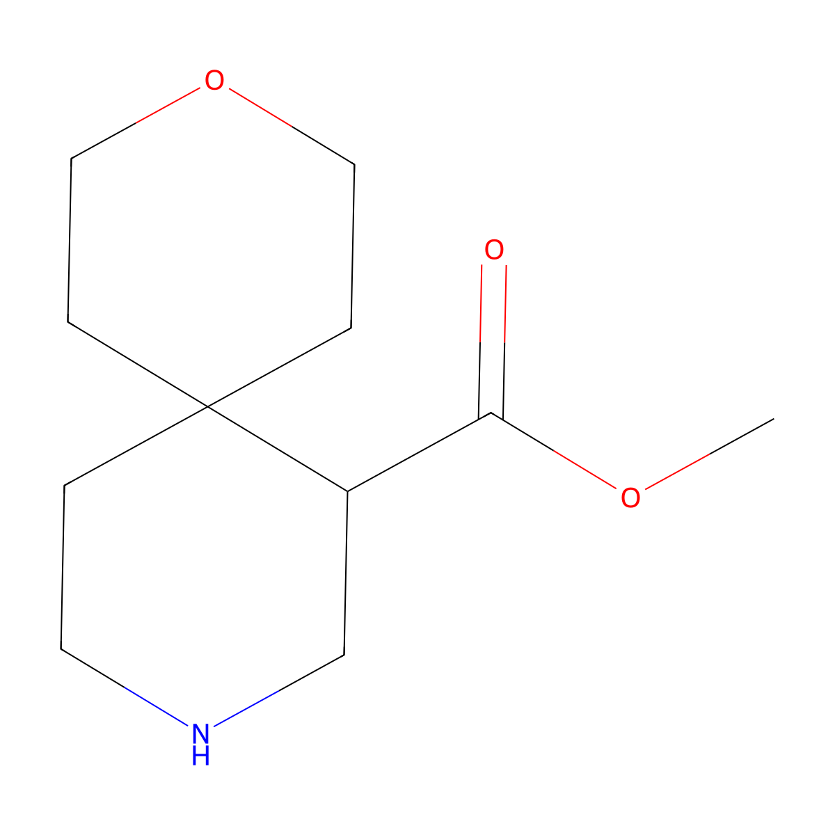 Methyl 3-oxa-9-azaspiro[5.5]undecane-7-carboxylate molecular structure, CAS 2287285-30-5