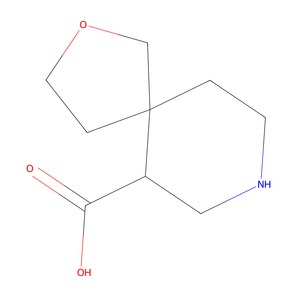 2-Oxa-8-azaspiro[4.5]decane-6-carboxylic acid molecular structure, CAS 2287285-52-1