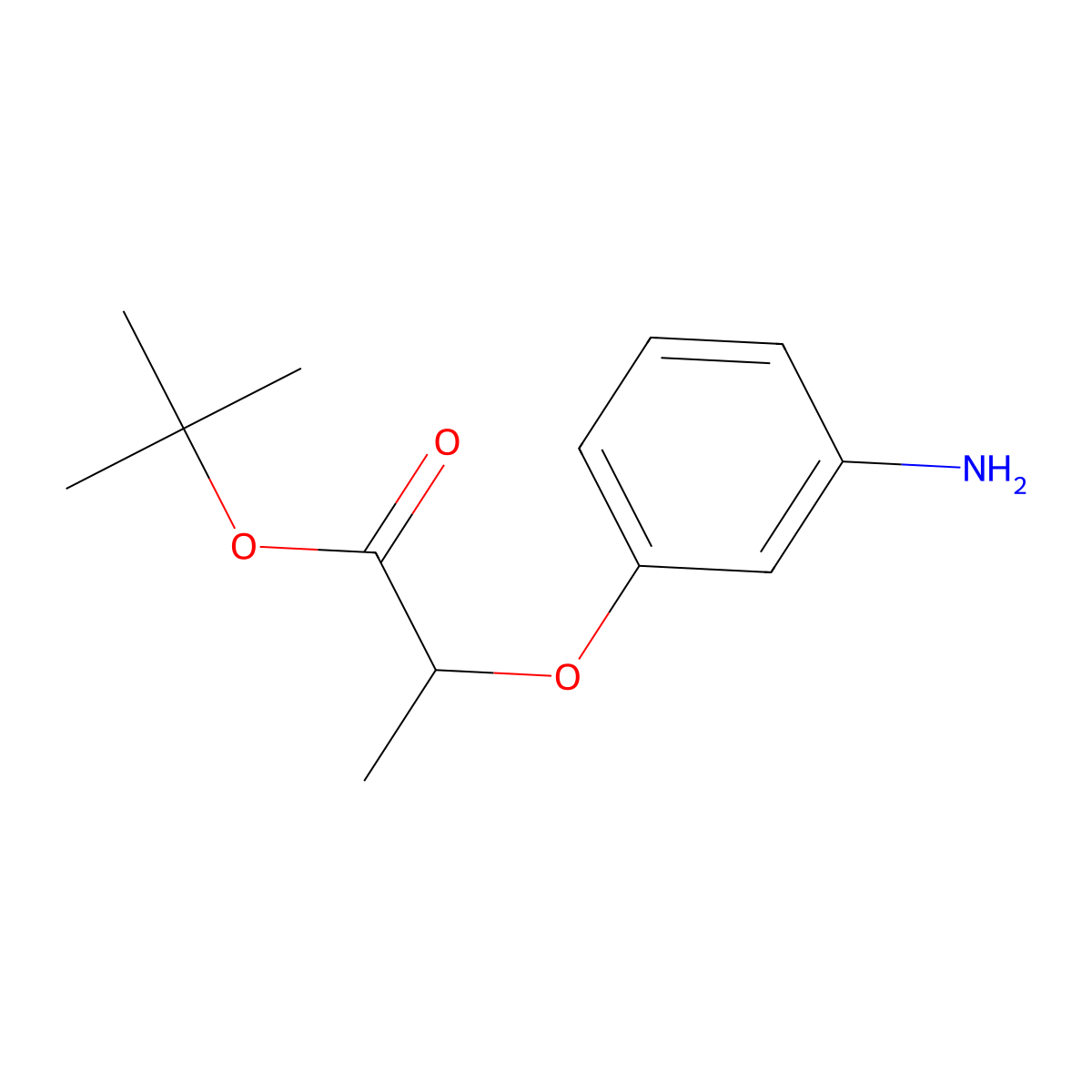 Tert-butyl 2-(3-aminophenoxy)propanoate molecular structure, CAS 2287286-09-1