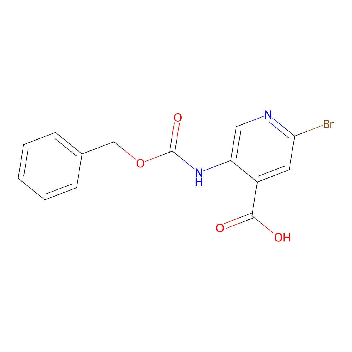 5-{[(Benzyloxy)carbonyl]amino}-2-bromopyridine-4-carboxylic acid molecular structure, CAS 2287286-67-1