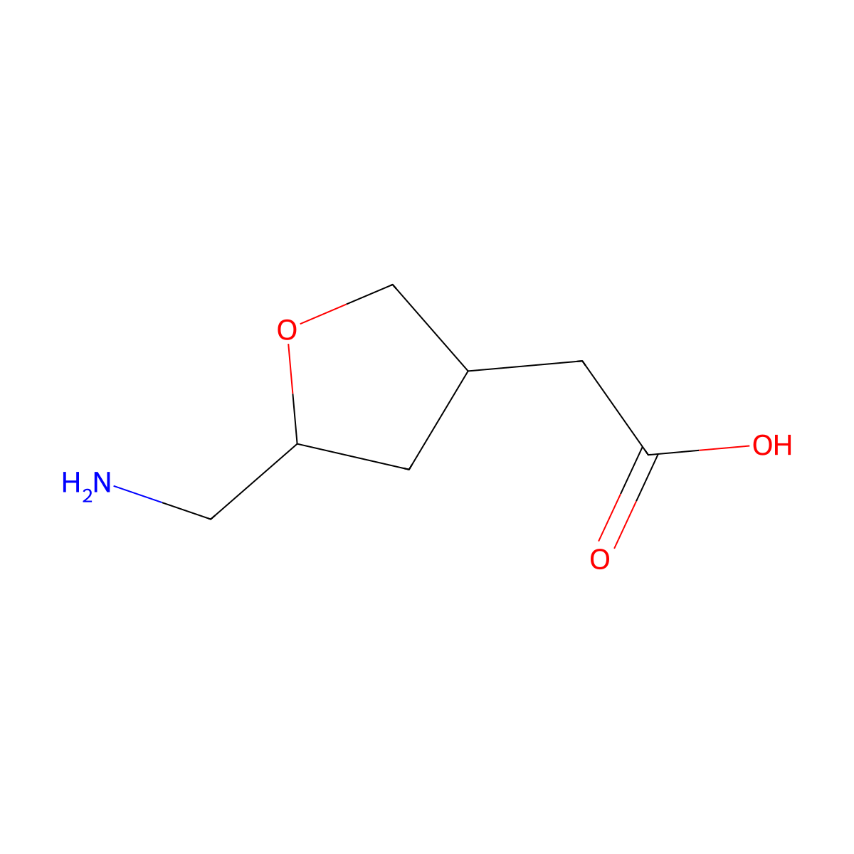 2-[5-(Aminomethyl)oxolan-3-yl]acetic acid molecular structure, CAS 2287286-72-8