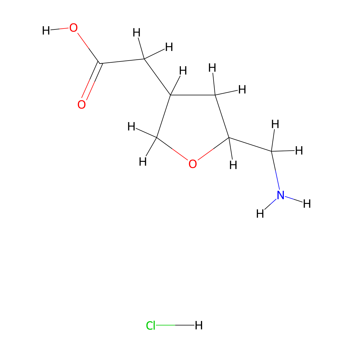 2-(5-(Aminomethyl)oxolan-3-yl)acetic acid hydrochloride molecular structure, CAS 2287286-73-9
