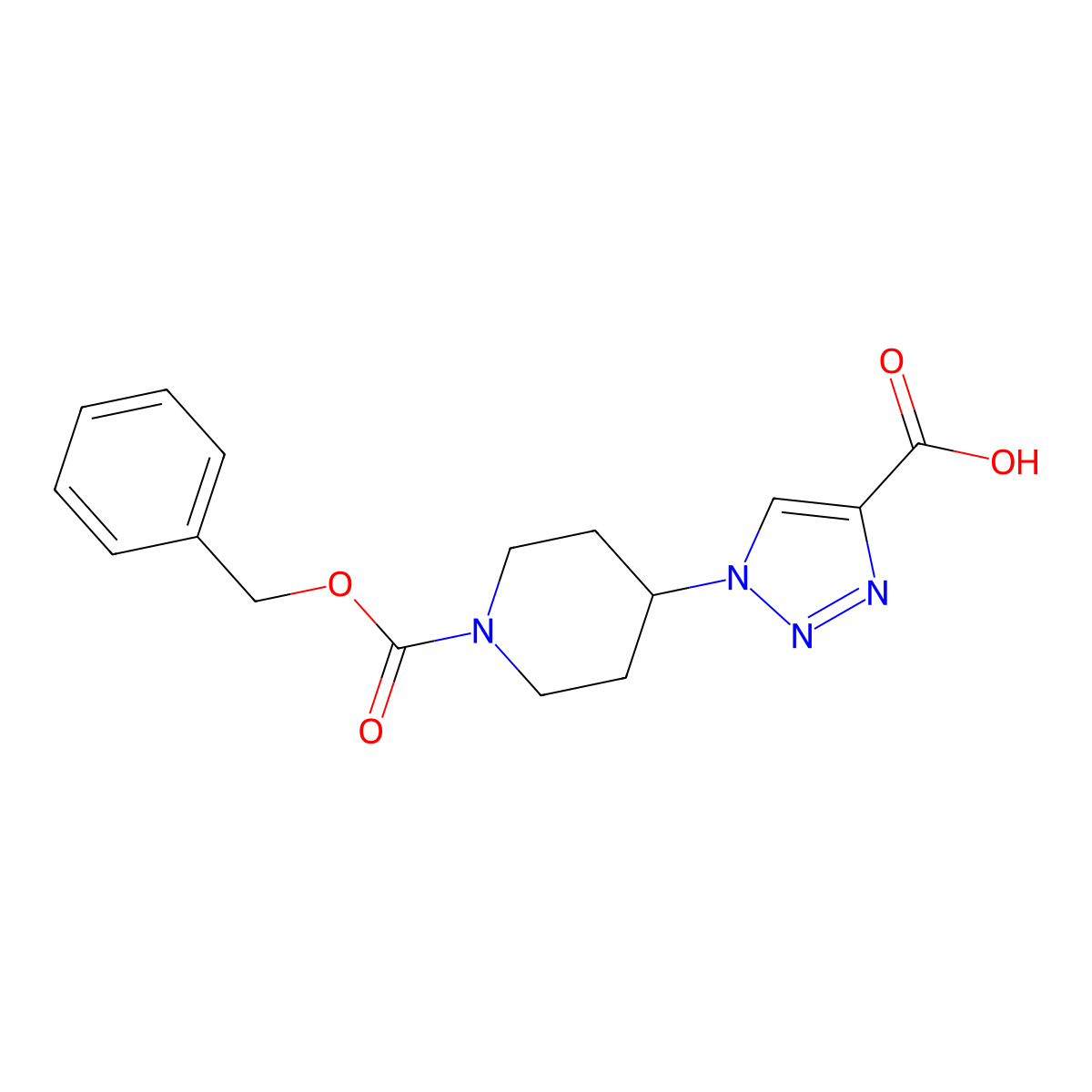 1-{1-[(benzyloxy)carbonyl]piperidin-4-yl}-1H-1,2,3-triazole-4-carboxylic acid molecular structure, CAS 2287286-74-0