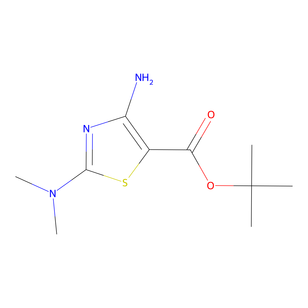 Tert-butyl 4-amino-2-(dimethylamino)-1,3-thiazole-5-carboxylate molecular structure, CAS 2287286-80-8