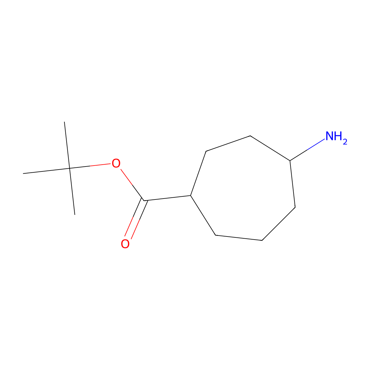 Tert-butyl 4-aminocycloheptane-1-carboxylate molecular structure, CAS 2287287-12-9