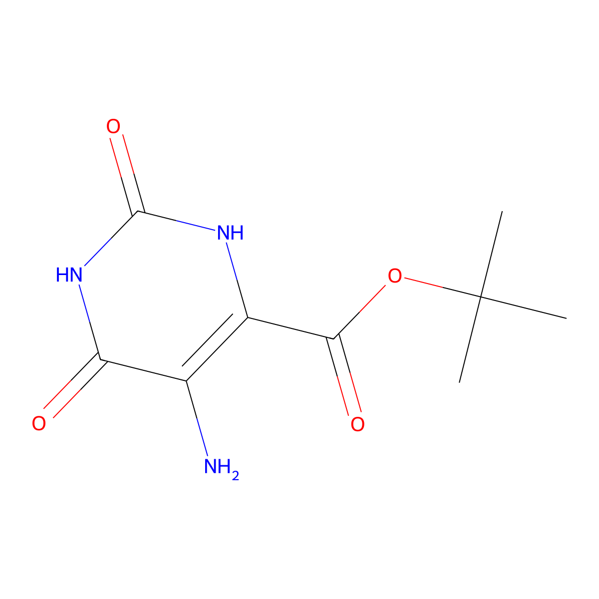 Tert-butyl 5-amino-2,6-dioxo-1,2,3,6-tetrahydropyrimidine-4-carboxylate molecular structure, CAS 2287287-32-3