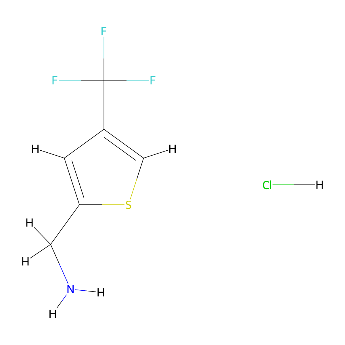 [4-(Trifluoromethyl)thiophen-2-yl]methanamine hydrochloride molecular structure, CAS 2287287-33-4