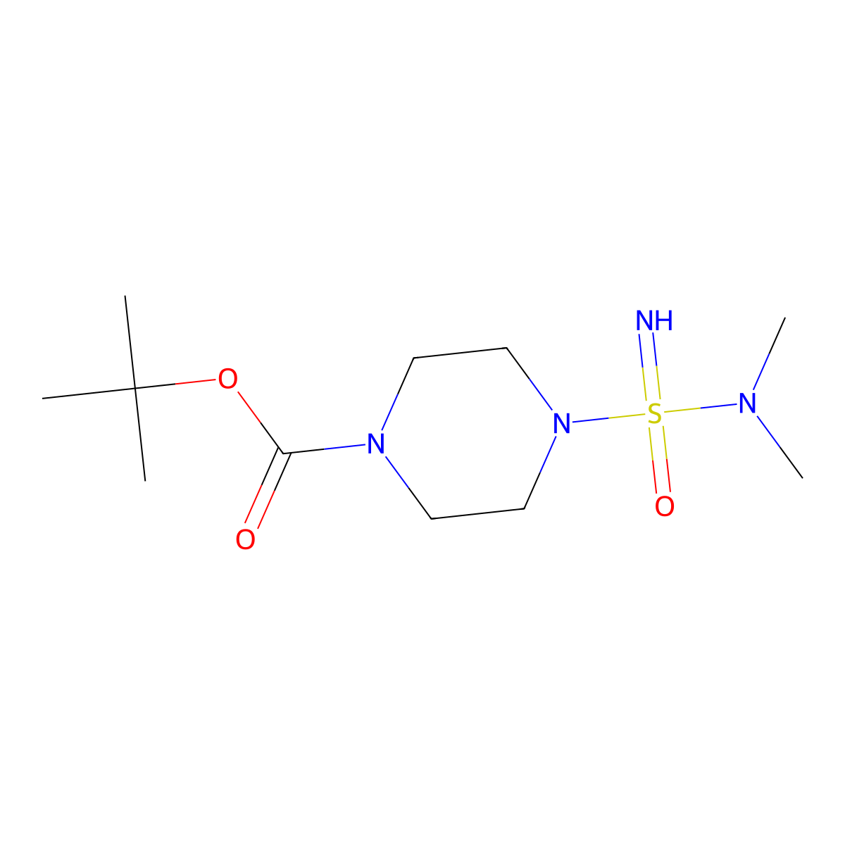 tert-butyl 4-(dimethyl-S-aminosulfonimidoyl)piperazine-1-carboxylate molecular structure, CAS 2287287-53-8
