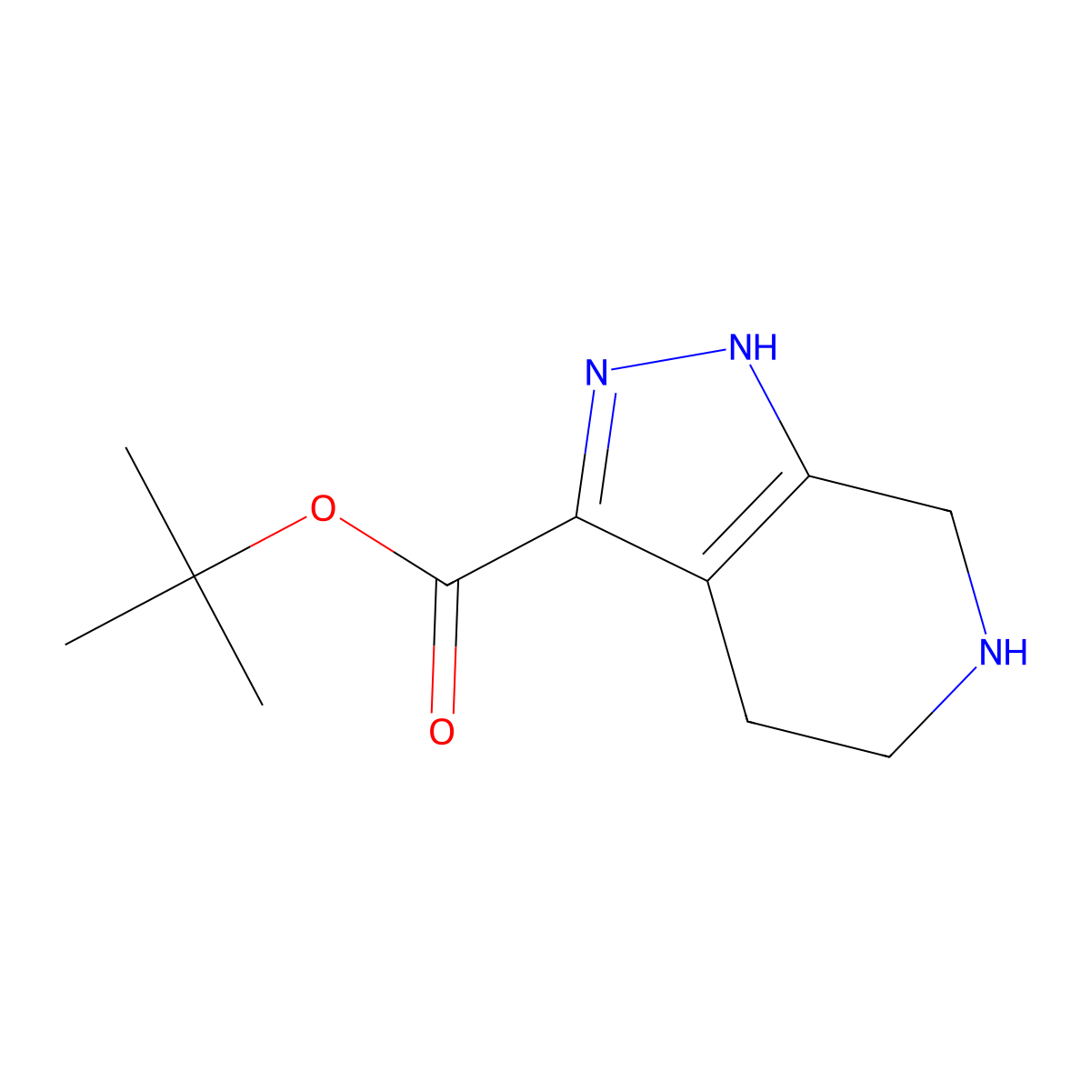 tert-butyl 1H,4H,5H,6H,7H-pyrazolo[3,4-c]pyridine-3-carboxylate molecular structure, CAS 2287287-62-9