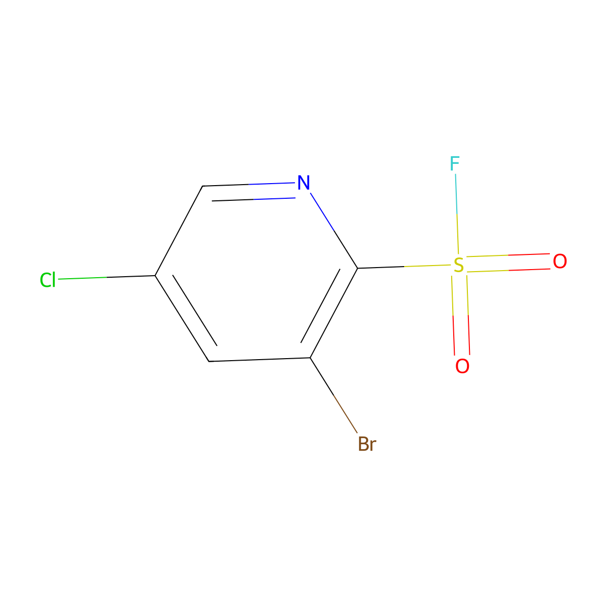 3-Bromo-5-chloropyridine-2-sulfonyl fluoride molecular structure, CAS 2287287-89-0