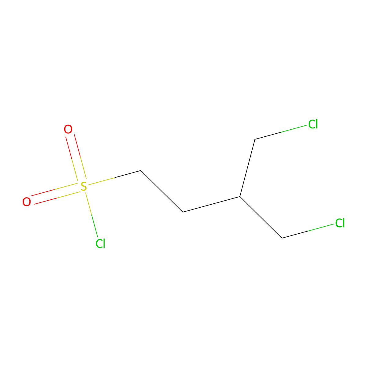4-Chloro-3-(chloromethyl)butane-1-sulfonyl chloride molecular structure, CAS 2287288-00-8