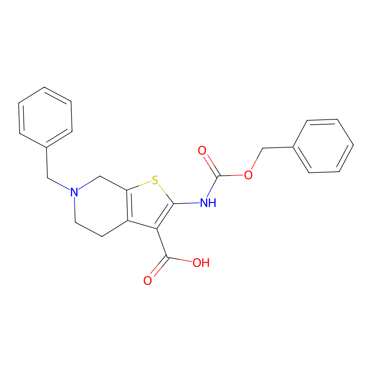 6-benzyl-2-{[(benzyloxy)carbonyl]amino}-4H,5H,6H,7H-thieno[2,3-c]pyridine-3-carboxylic acid molecular structure, CAS 2287288-04-2