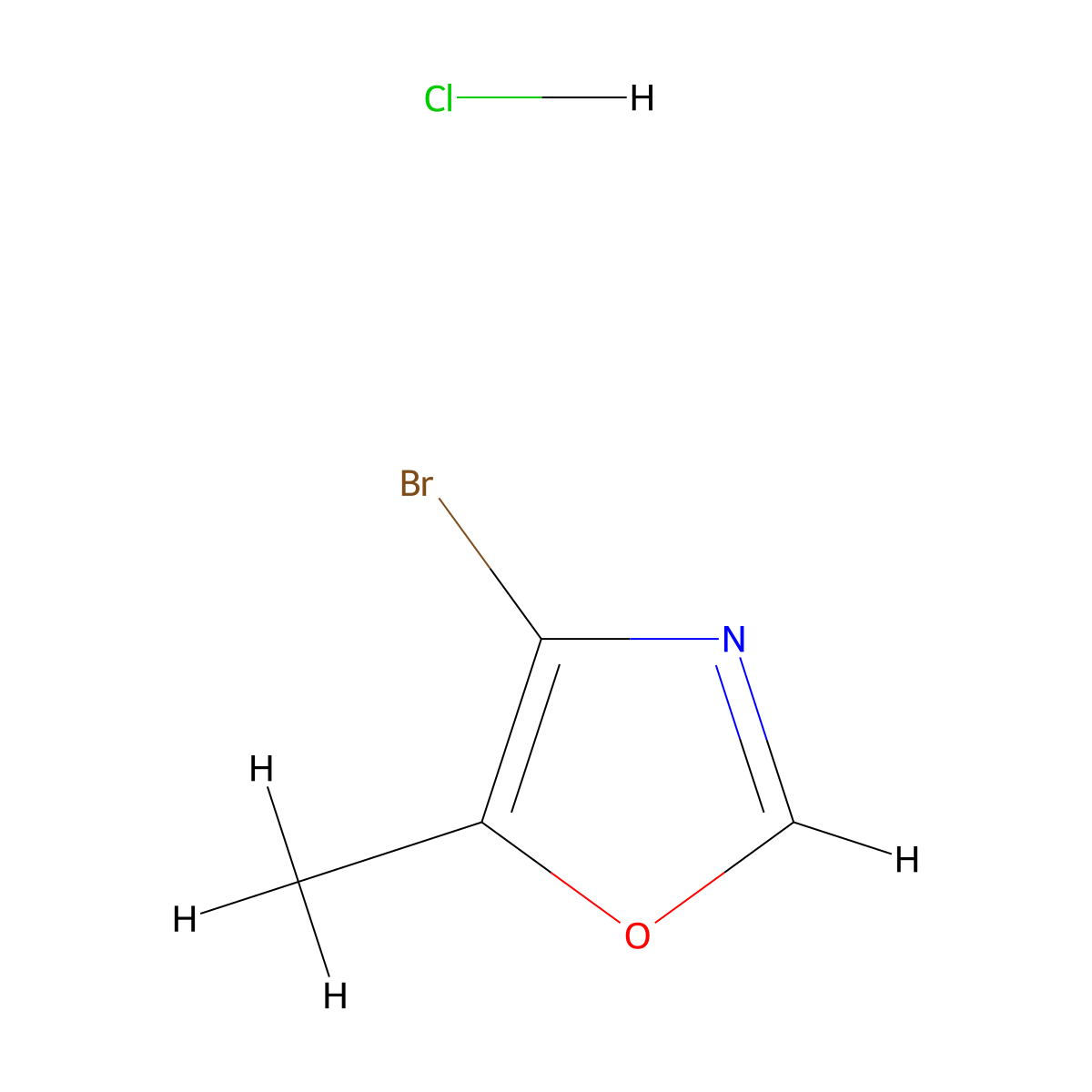 4-Bromo-5-methyl-1,3-oxazole hydrochloride molecular structure, CAS 2287288-05-3