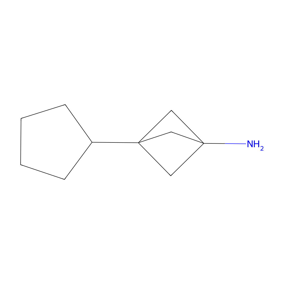 3-Cyclopentylbicyclo[1.1.1]pentan-1-amine molecular structure, CAS 2287288-26-8