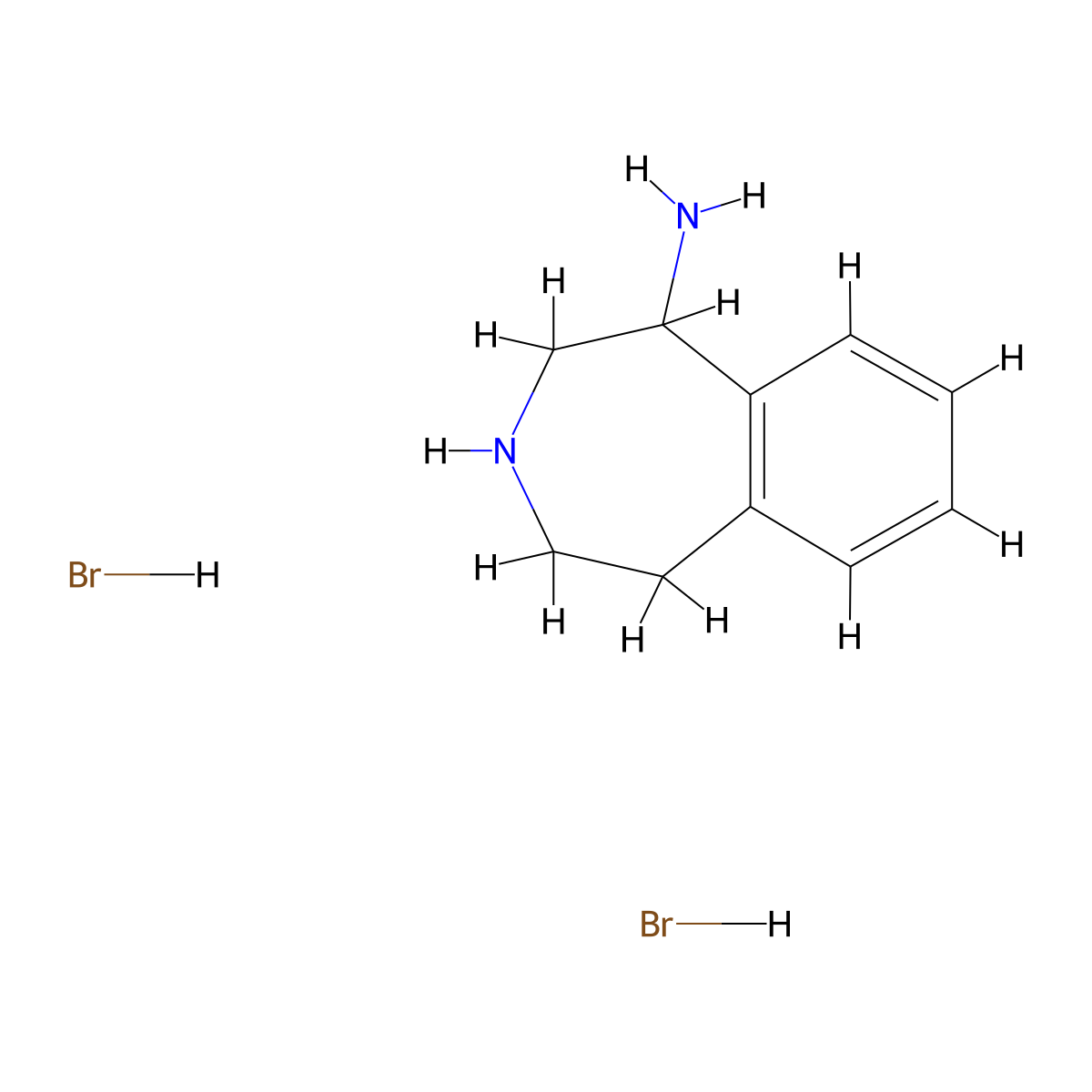 2,3,4,5-tetrahydro-1H-3-benzazepin-1-amine dihydrobromide molecular structure, CAS 2287288-35-9