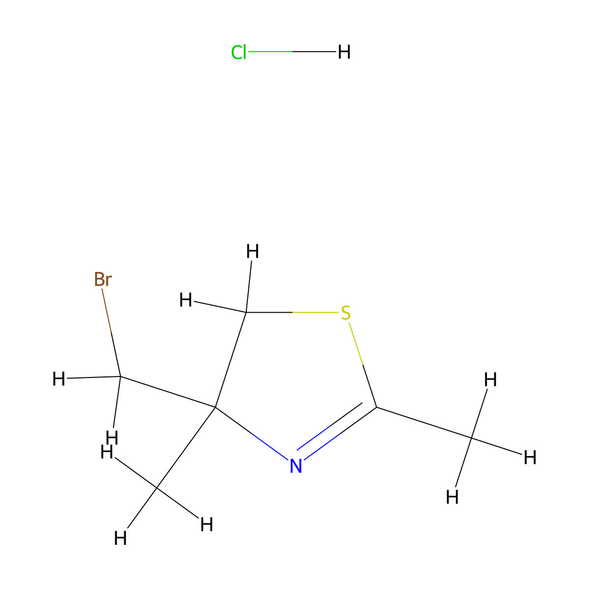 4-(Bromomethyl)-2,4-dimethyl-4,5-dihydro-1,3-thiazole hydrochloride molecular structure, CAS 2287288-36-0