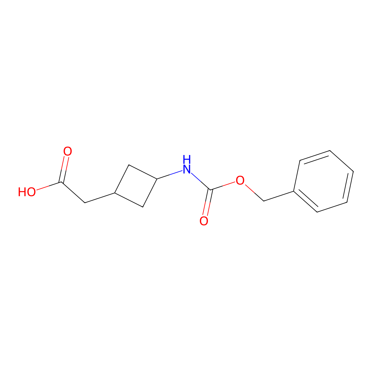 2-(3-{[(Benzyloxy)carbonyl]amino}cyclobutyl)acetic acid molecular structure, CAS 2287288-41-7