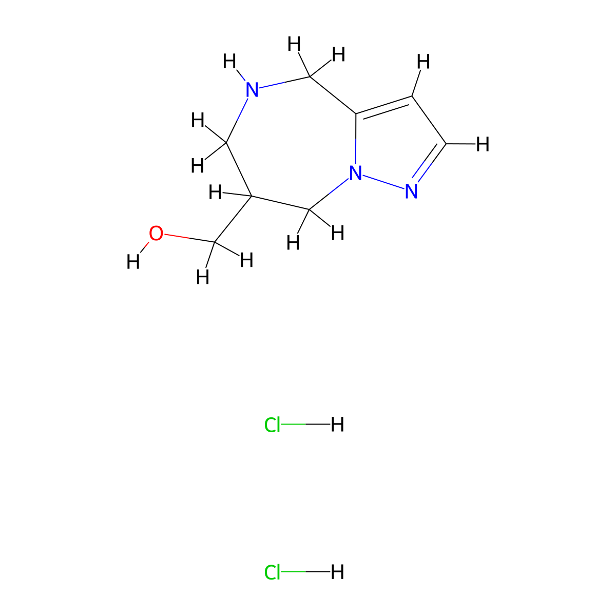 (5,6,7,8-Tetrahydro-4H-pyrazolo[1,5-a][1,4]diazepin-7-yl)methanol dihydrochloride molecular structure, CAS 2287288-55-3