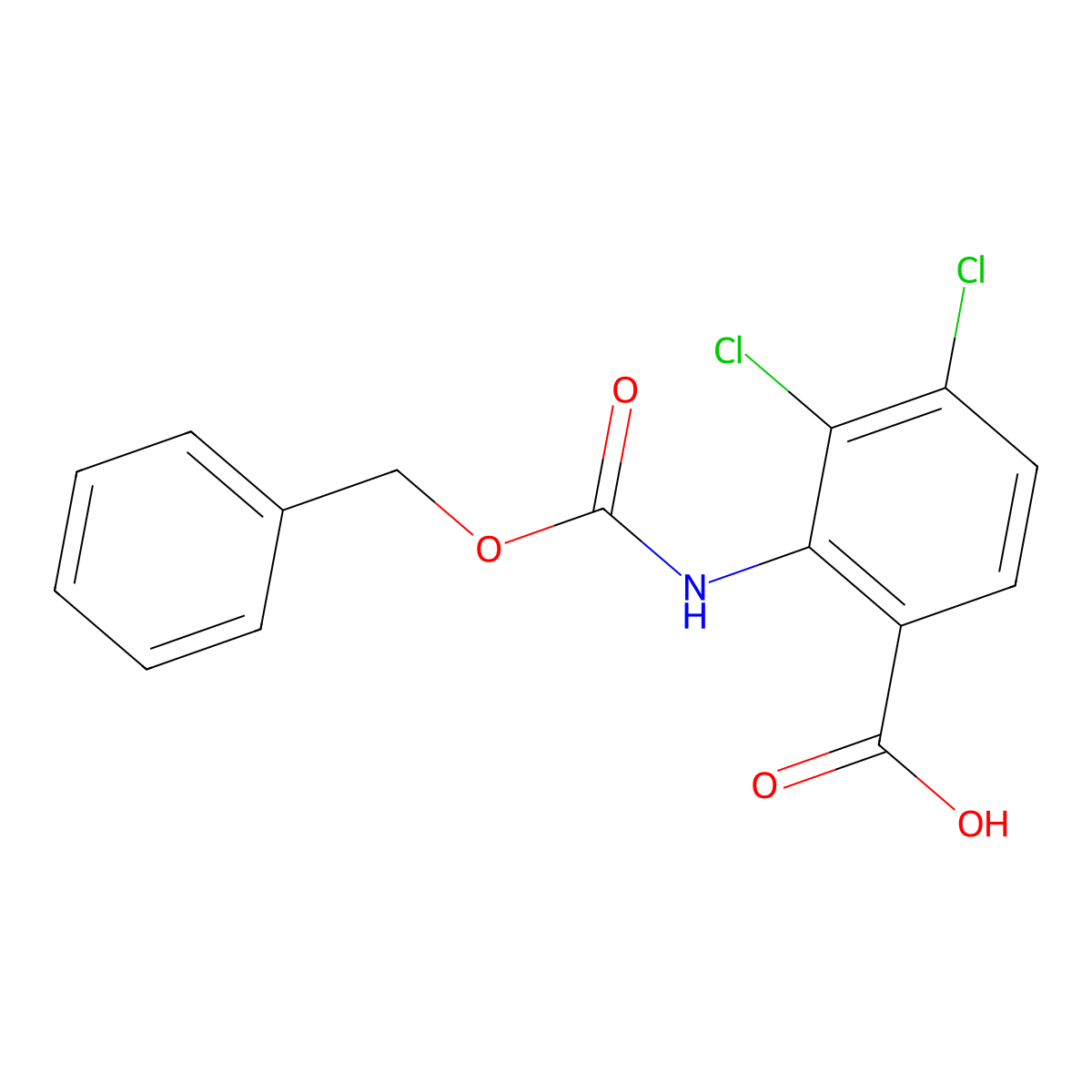 2-{[(Benzyloxy)carbonyl]amino}-3,4-dichlorobenzoic acid molecular structure, CAS 2287288-60-0