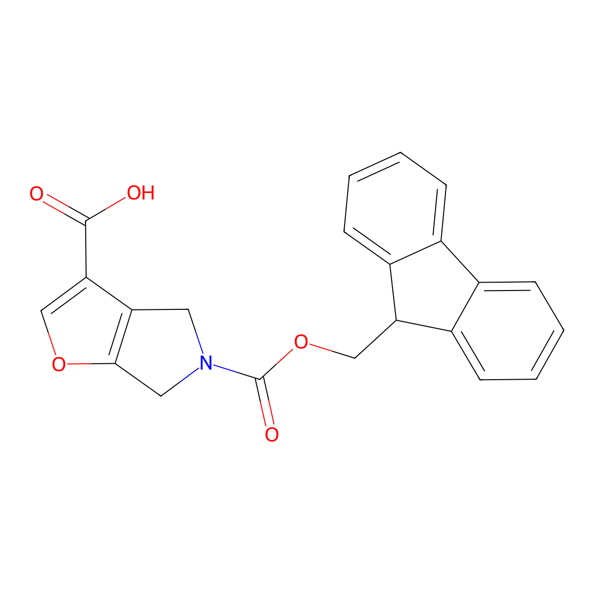 5-{[(9H-fluoren-9-yl)methoxy]carbonyl}-4H,5H,6H-furo[2,3-c]pyrrole-3-carboxylicacid molecular structure, CAS 2287288-63-3