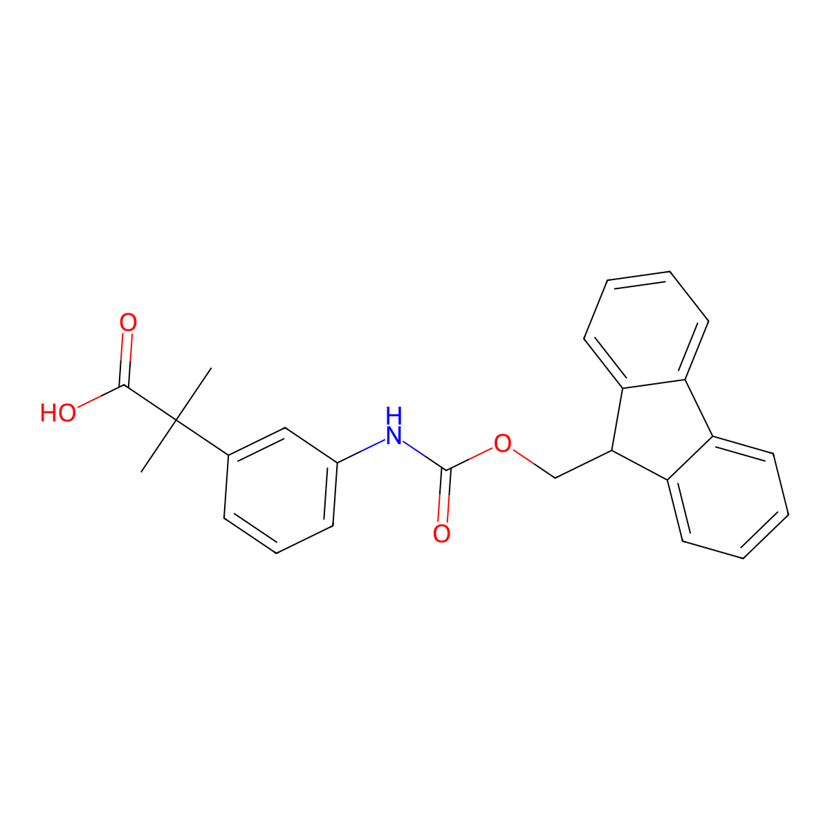 2-[3-({[(9H-fluoren-9-yl)methoxy]carbonyl}amino)phenyl]-2-methylpropanoic acid molecular structure, CAS 2287288-67-7