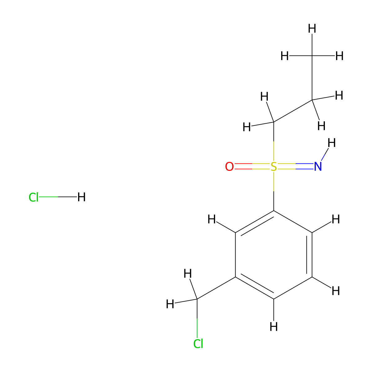 [3-(Chloromethyl)phenyl](imino)propyl-lambda6-sulfanonehydrochloride molecular structure, CAS 2287288-80-4