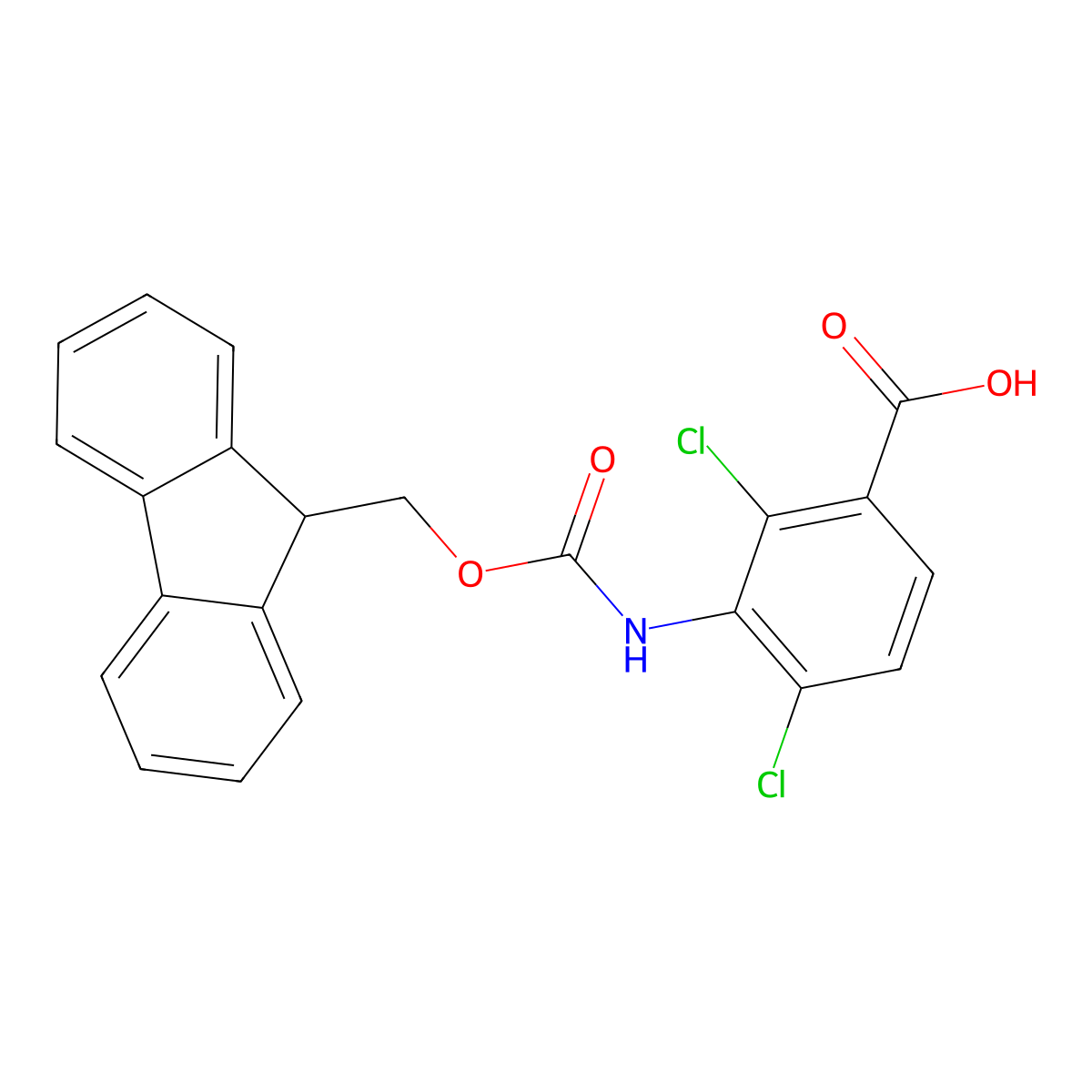 2,4-dichloro-3-({[(9H-fluoren-9-yl)methoxy]carbonyl}amino)benzoic acid molecular structure, CAS 2287288-81-5