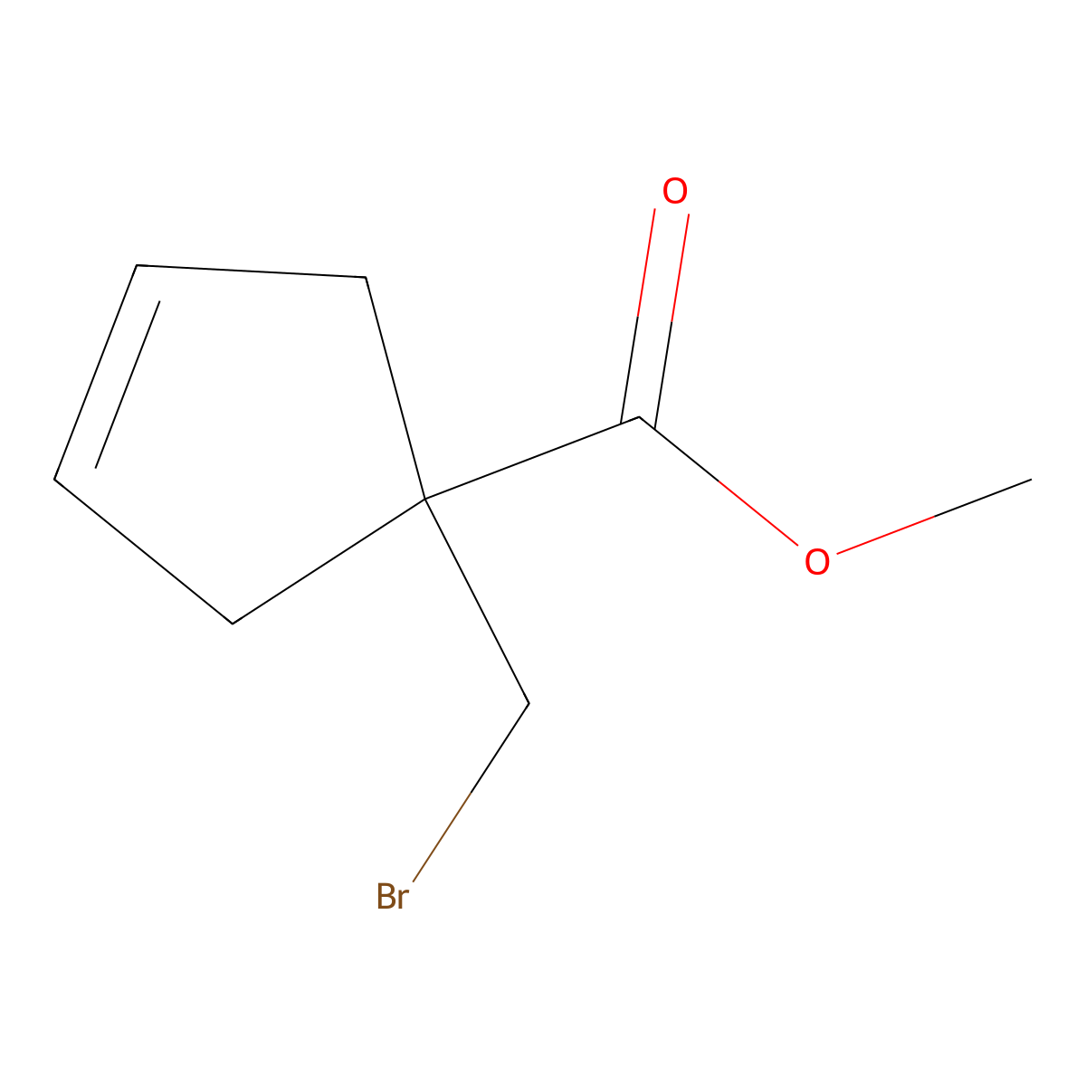 Methyl 1-(bromomethyl)cyclopent-3-ene-1-carboxylate molecular structure, CAS 2287288-84-8