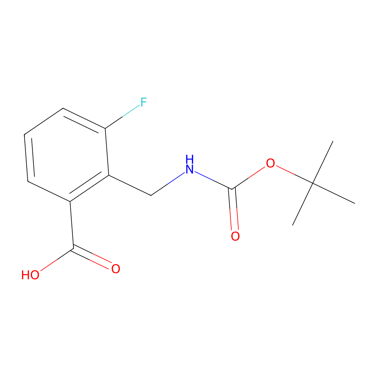 2-({[(Tert-butoxy)carbonyl]amino}methyl)-3-fluorobenzoicacid molecular structure, CAS 2287288-86-0