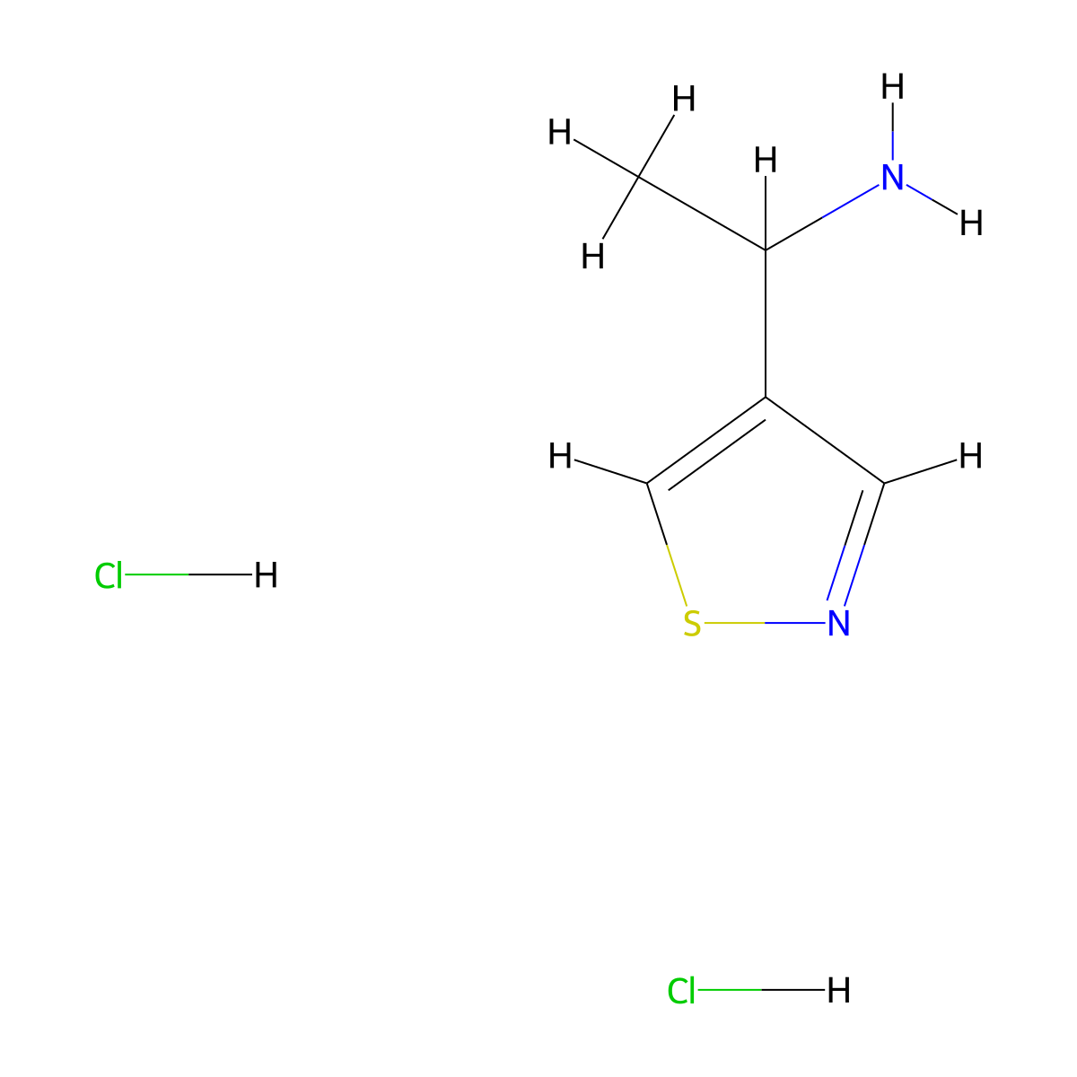 1-(1,2-Thiazol-4-yl)ethan-1-amine dihydrochloride molecular structure, CAS 2287288-88-2