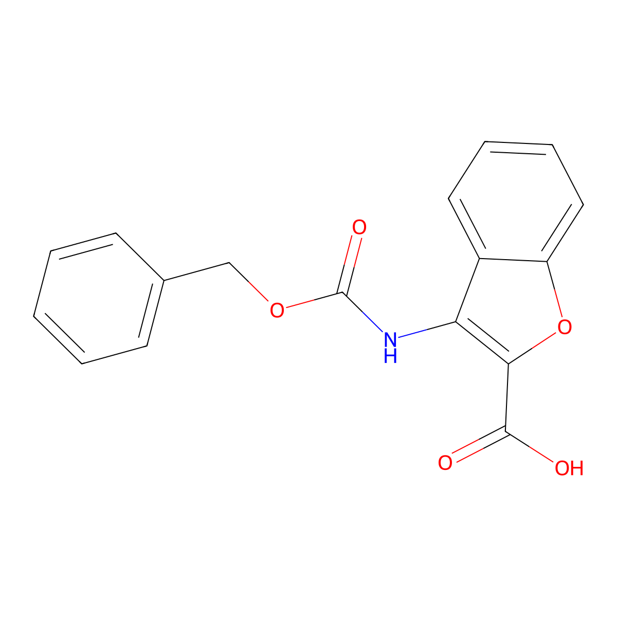3-{[(Benzyloxy)carbonyl]amino}-1-benzofuran-2-carboxylic acid molecular structure, CAS 2287289-14-7