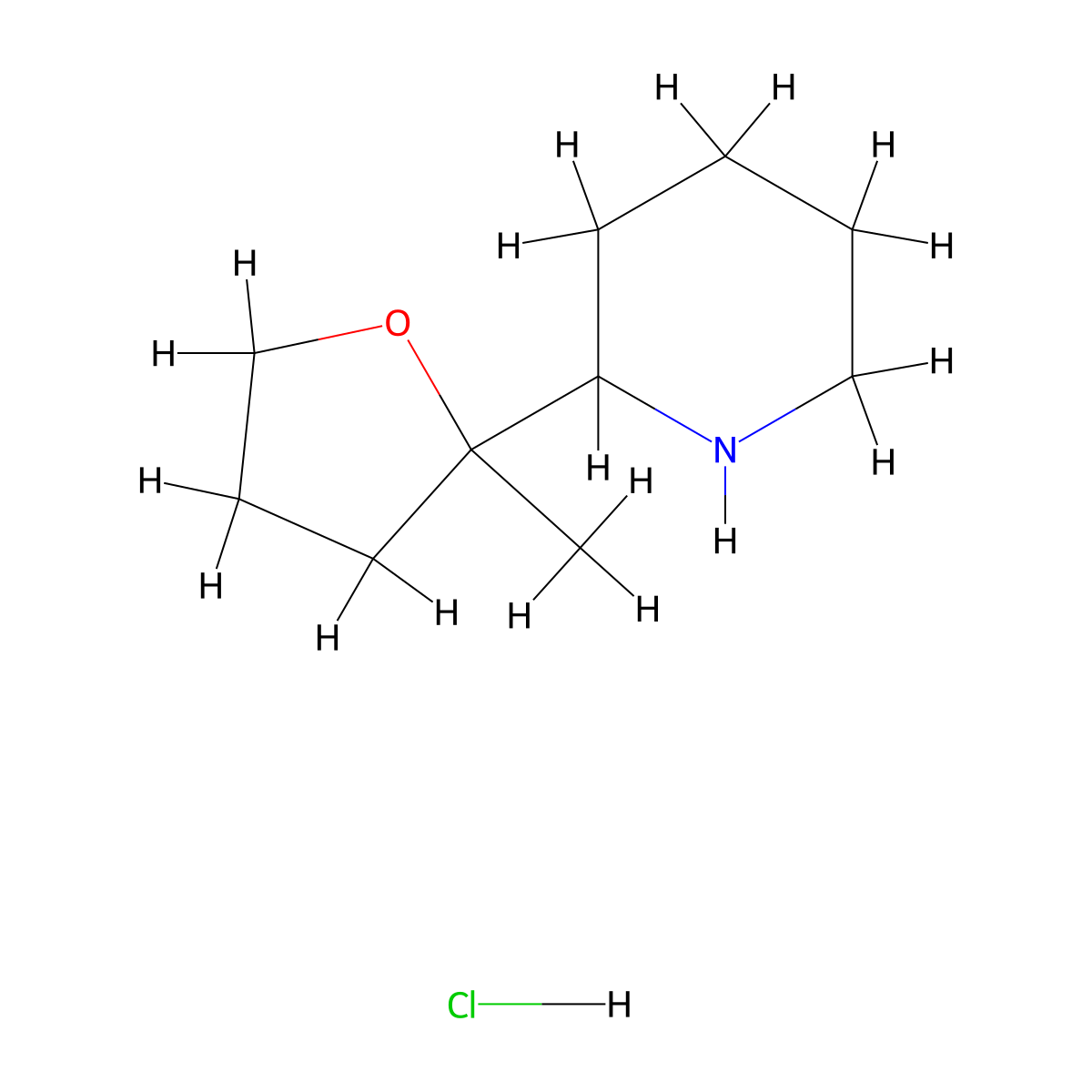 2-(2-Methyloxolan-2-yl)piperidine hydrochloride molecular structure, CAS 2287289-19-2