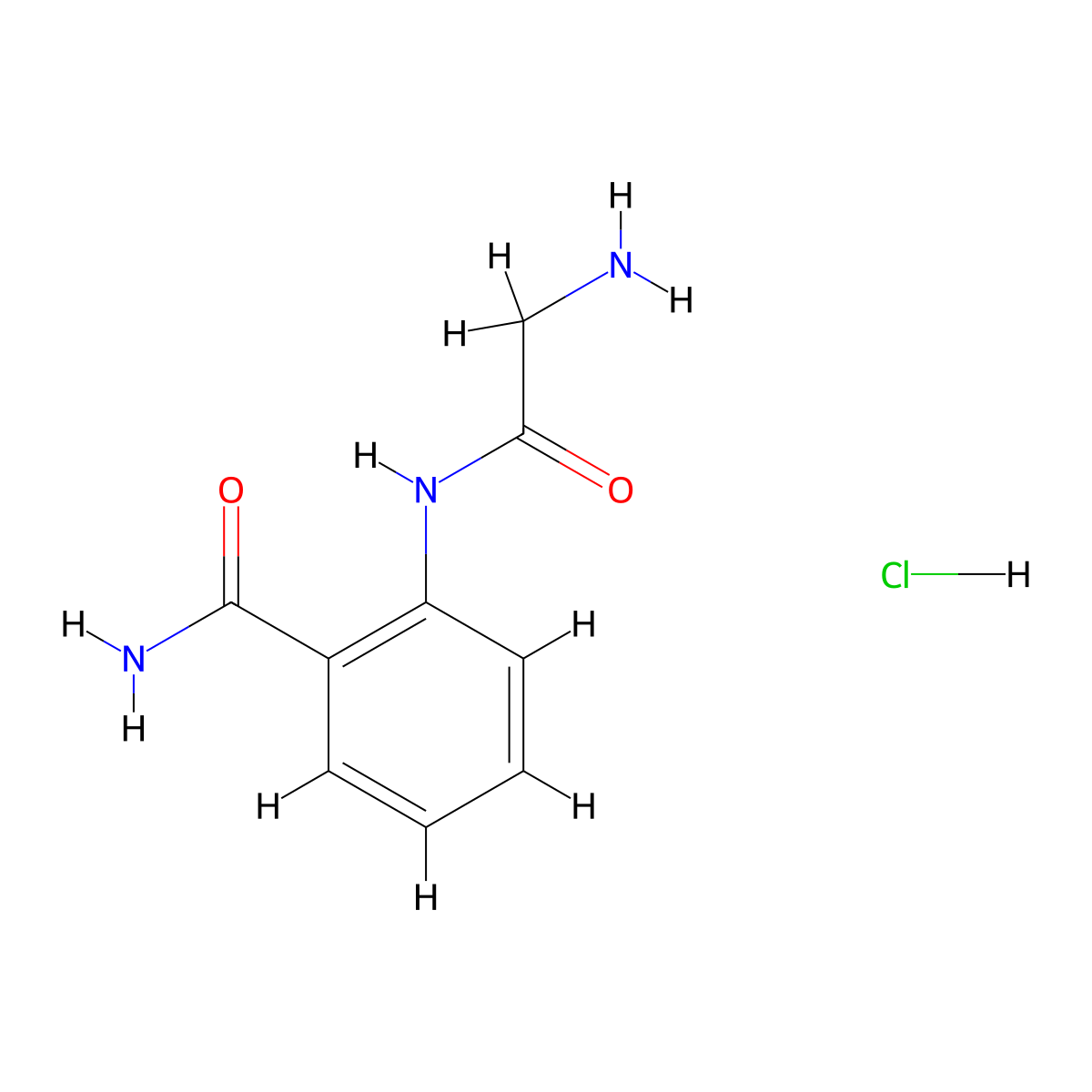 2-(2-Aminoacetamido)benzamide hydrochloride molecular structure, CAS 2287289-66-9