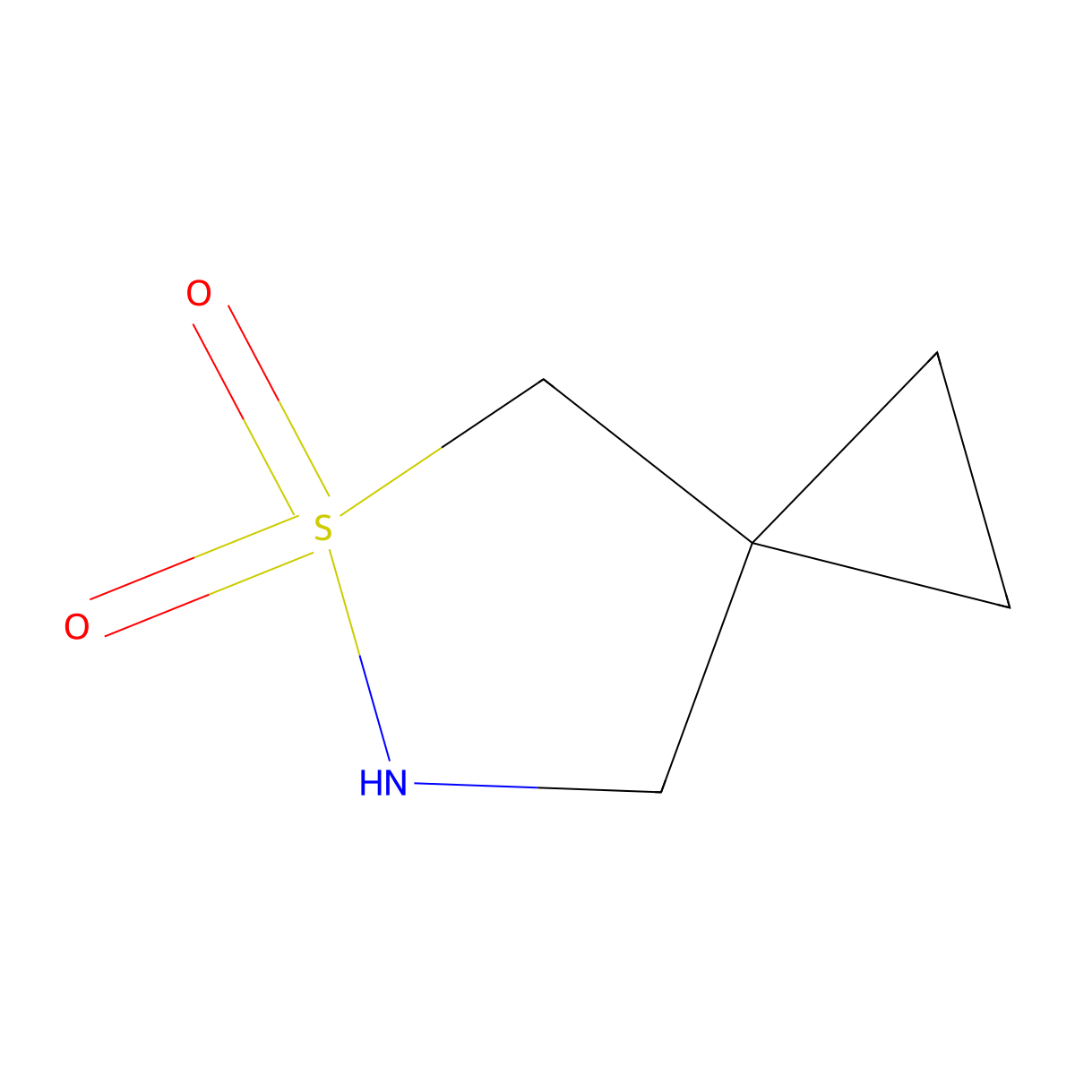 5Lambda6-thia-6-azaspiro(2.4)heptane-5,5-dione molecular structure, CAS 2287289-73-8