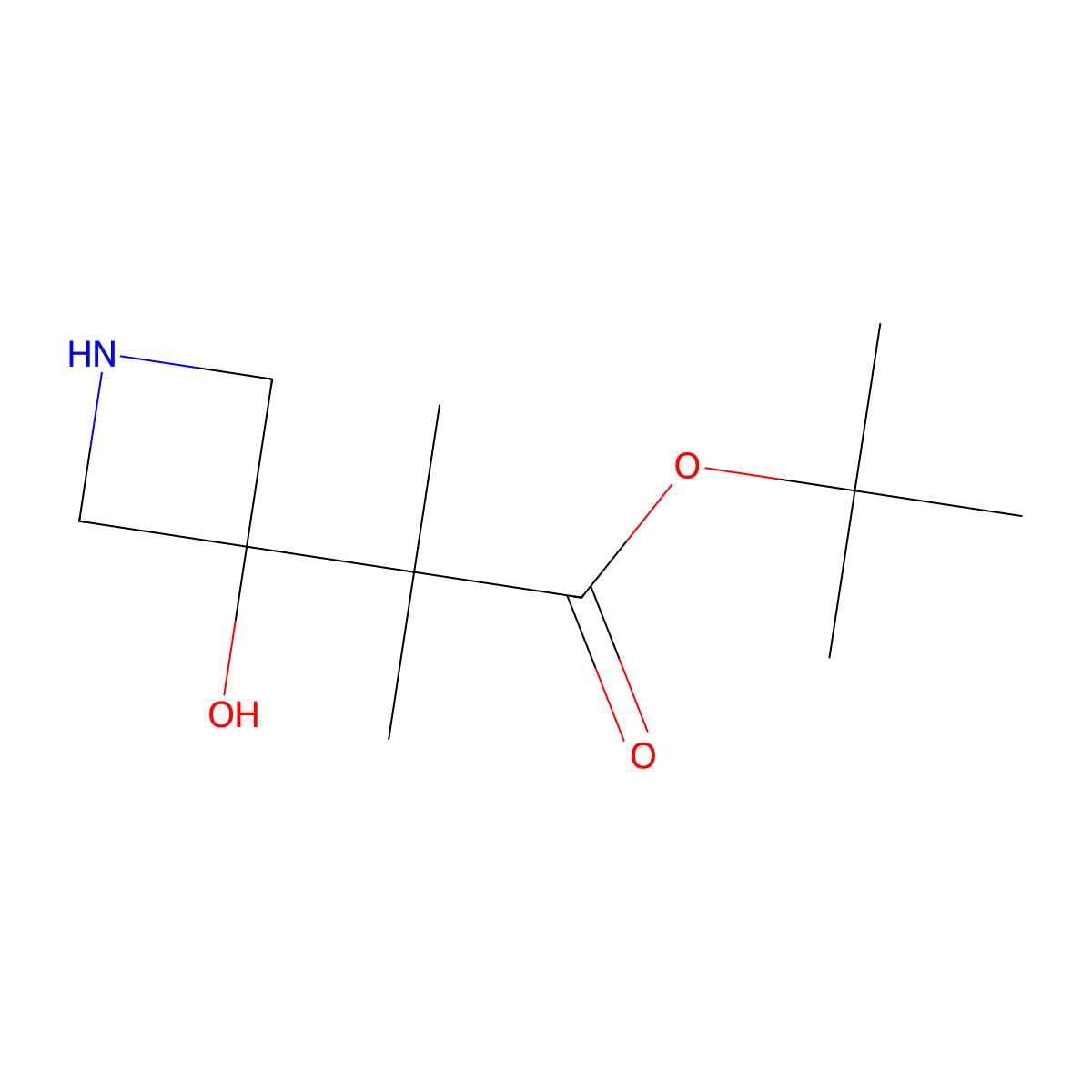 Tert-butyl 2-(3-hydroxyazetidin-3-yl)-2-methylpropanoate molecular structure, CAS 2287289-81-8