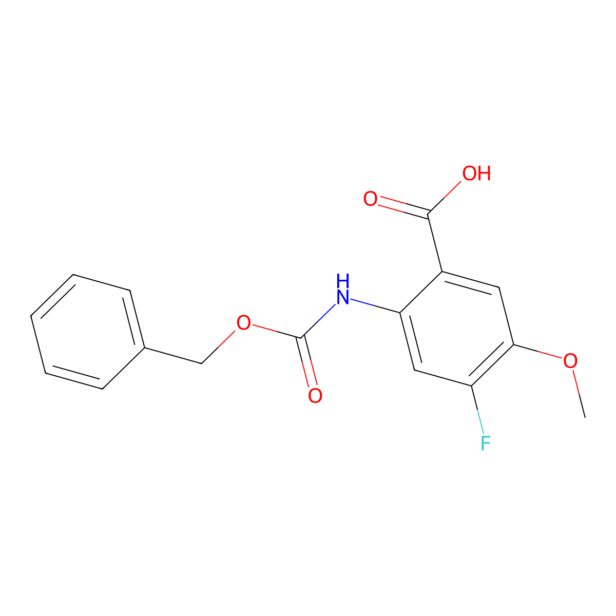 2-{[(Benzyloxy)carbonyl]amino}-4-fluoro-5-methoxybenzoic acid molecular structure, CAS 2287289-84-1