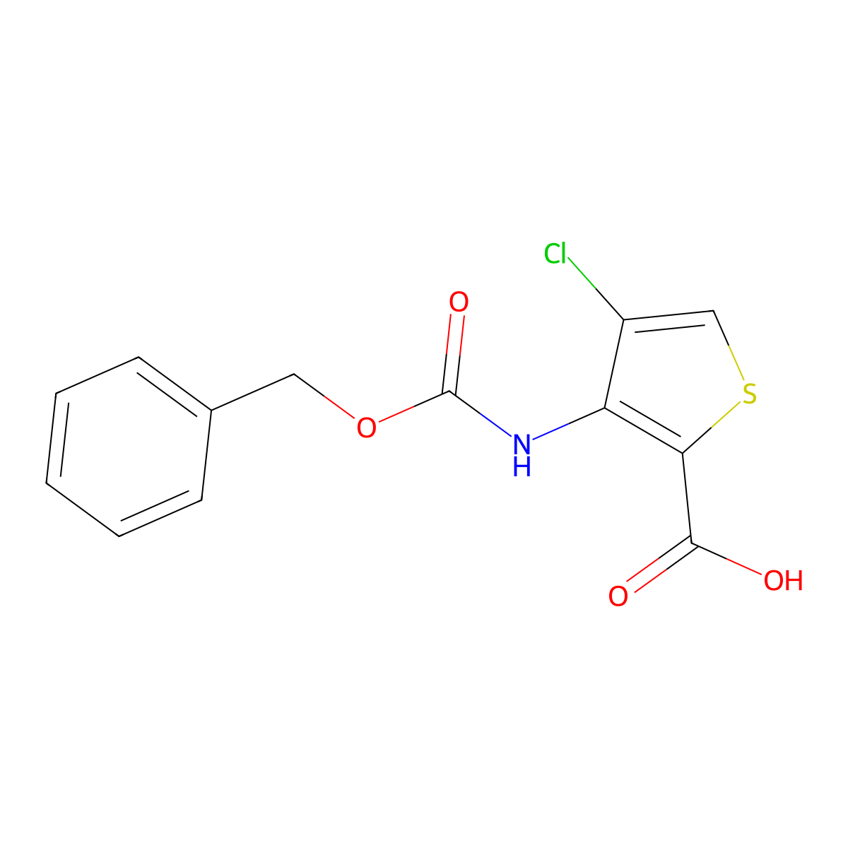 3-{[(Benzyloxy)carbonyl]amino}-4-chlorothiophene-2-carboxylic acid molecular structure, CAS 2287289-96-5