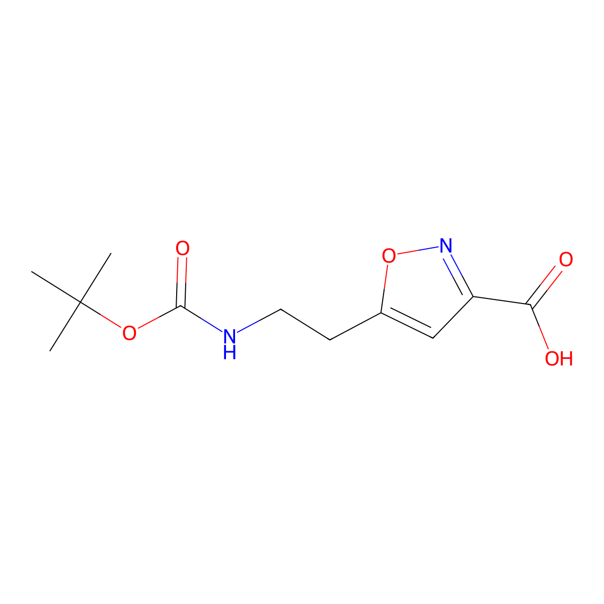 5-(2-{[(Tert-butoxy)carbonyl]amino}ethyl)-1,2-oxazole-3-carboxylic acid molecular structure, CAS 2287289-97-6