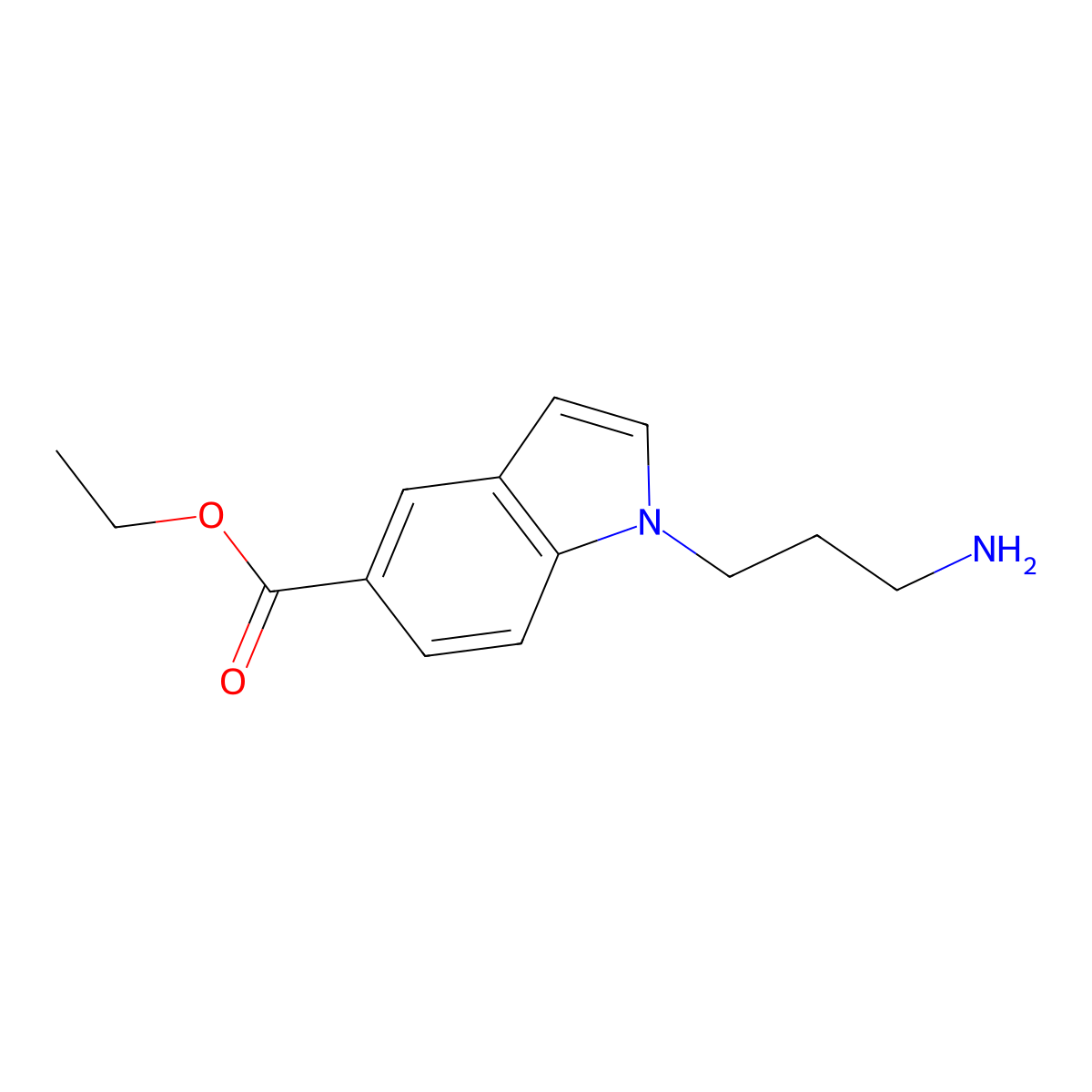 ethyl 1-(3-aminopropyl)-1H-indole-5-carboxylate molecular structure, CAS 2287290-08-6