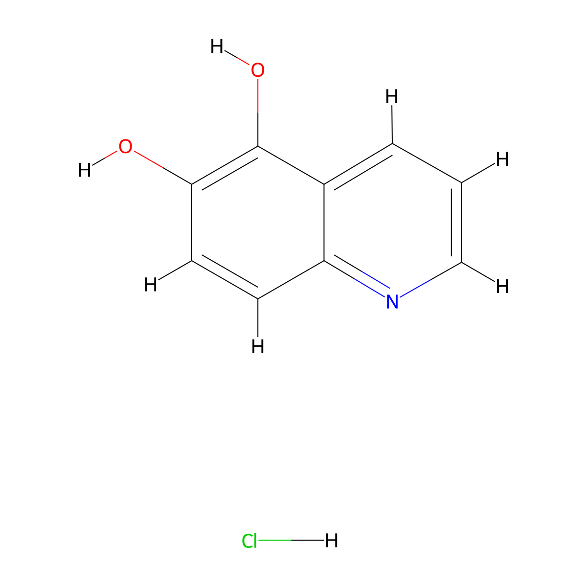 Quinoline-5,6-diol hydrochloride molecular structure, CAS 2287290-48-4