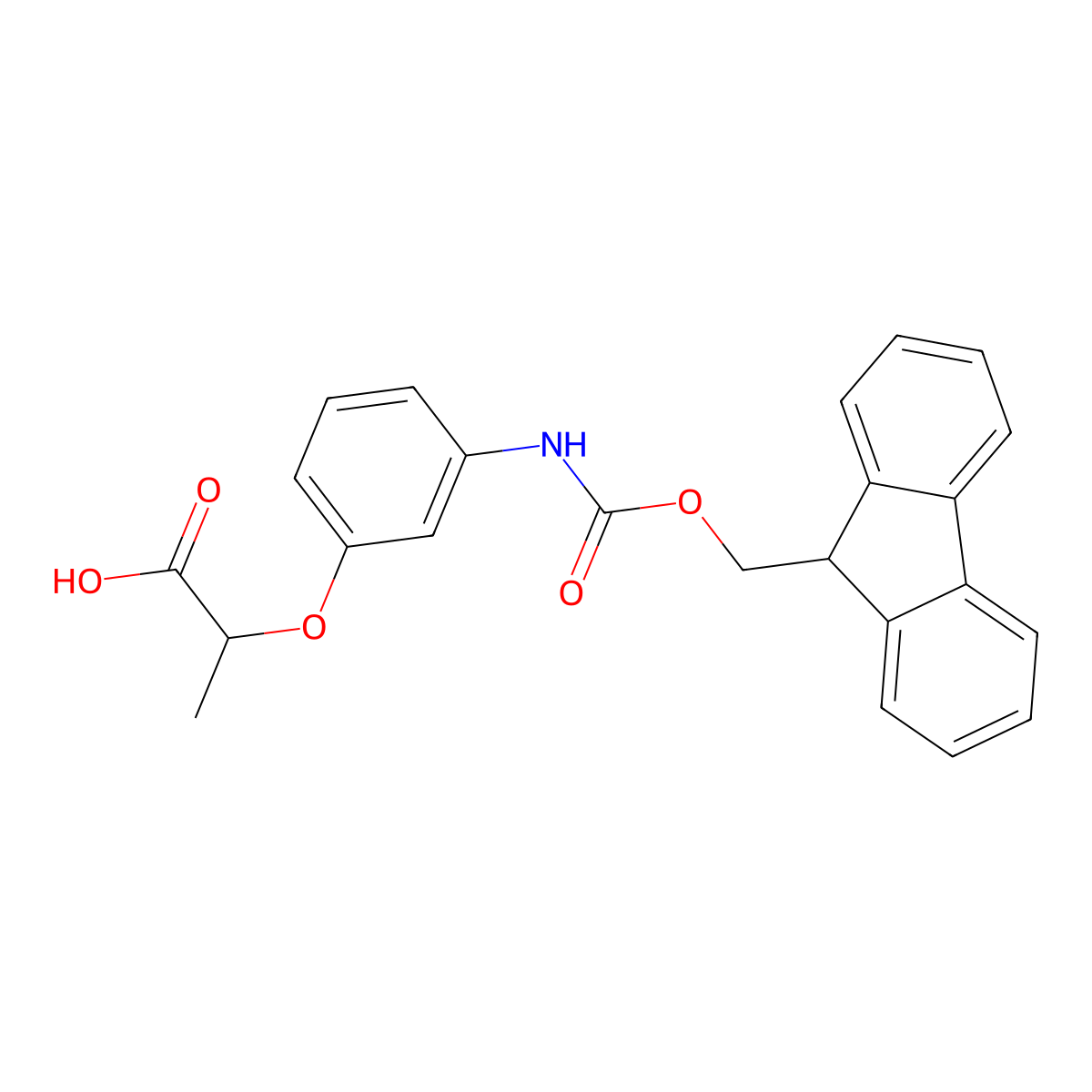 2-[3-(9H-Fluoren-9-ylmethoxycarbonylamino)phenoxy]propanoic acid molecular structure, CAS 2287297-93-0