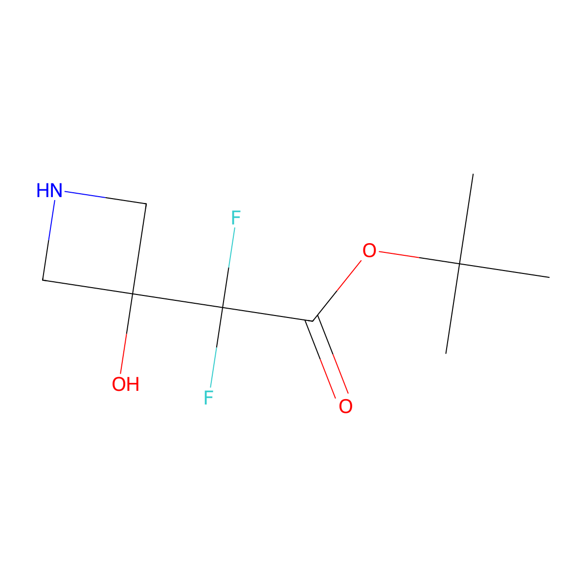 Tert-butyl 2,2-difluoro-2-(3-hydroxyazetidin-3-yl)acetate molecular structure, CAS 2287298-01-3