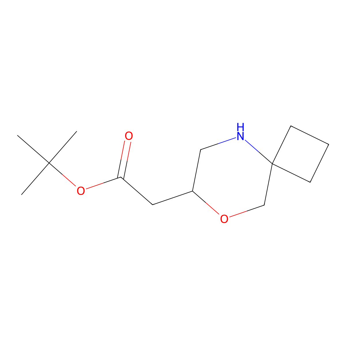 Tert-butyl 2-{8-oxa-5-azaspiro[3.5]nonan-7-yl}acetate molecular structure, CAS 2287298-03-5