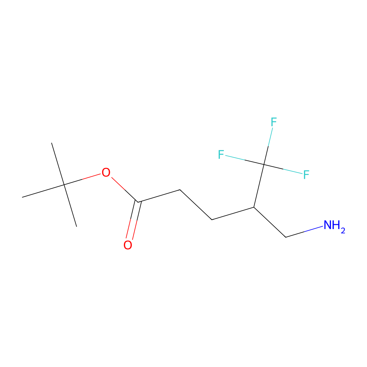 Tert-butyl 5-amino-4-(trifluoromethyl)pentanoate molecular structure, CAS 2287298-13-7