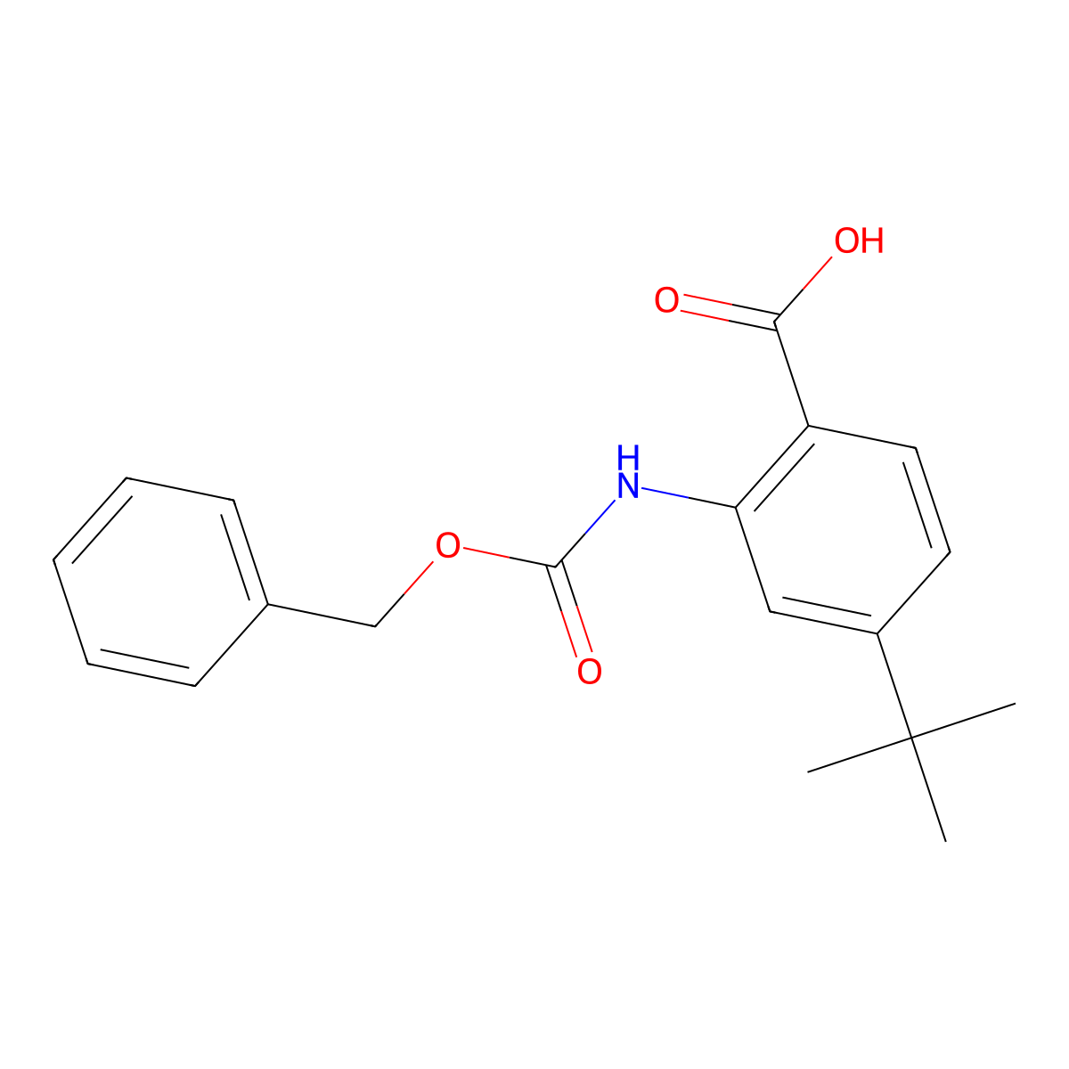 2-{[(Benzyloxy)carbonyl]amino}-4-tert-butylbenzoic acid molecular structure, CAS 2287298-21-7