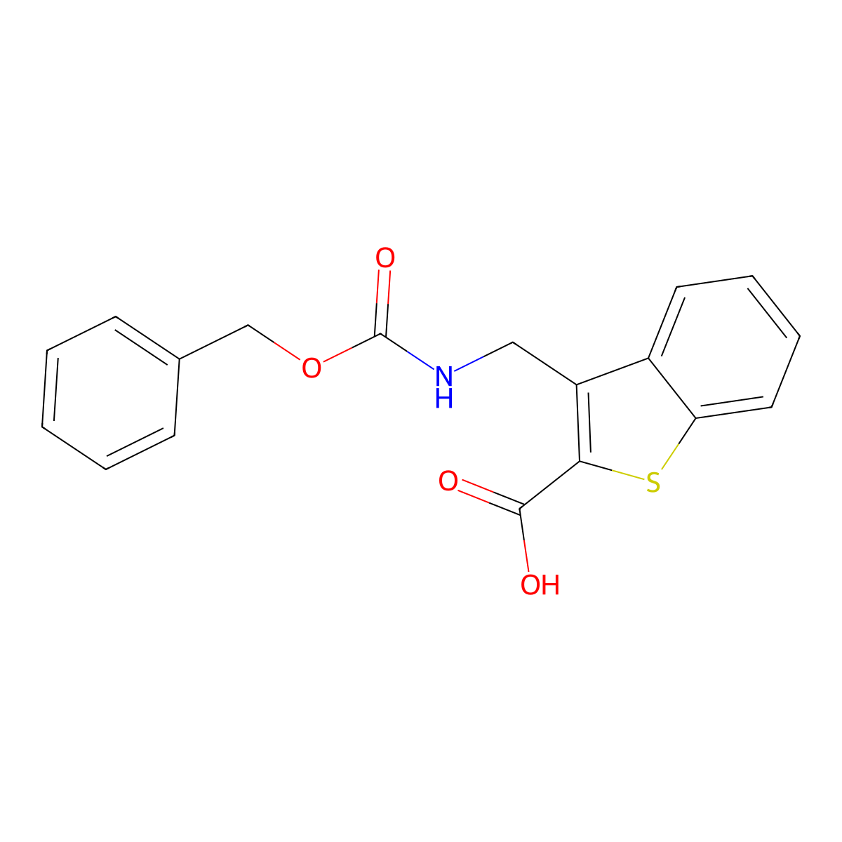 3-({[(Benzyloxy)carbonyl]amino}methyl)-1-benzothiophene-2-carboxylic acid molecular structure, CAS 2287298-38-6