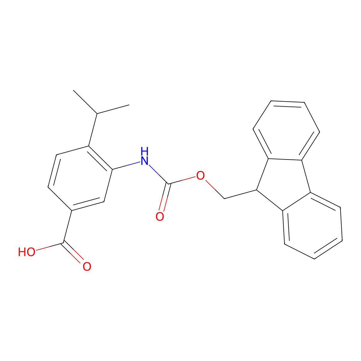 3-({[(9H-fluoren-9-yl)methoxy]carbonyl}amino)-4-(propan-2-yl)benzoic acid molecular structure, CAS 2287298-50-2