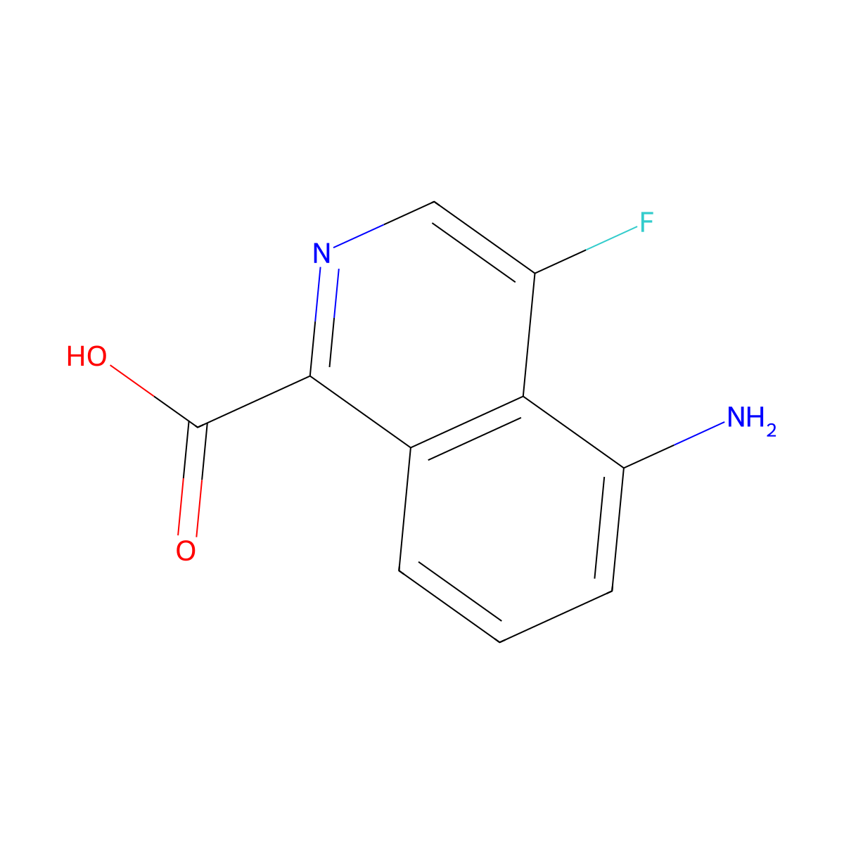 5-Amino-4-fluoroisoquinoline-1-carboxylic acid molecular structure, CAS 2287298-67-1