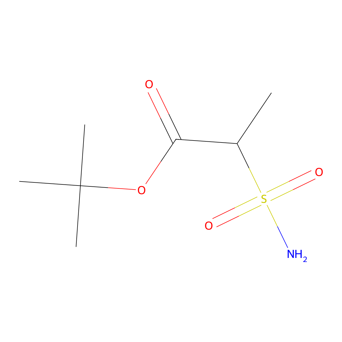Tert-butyl 2-sulfamoylpropanoate molecular structure, CAS 2287298-70-6