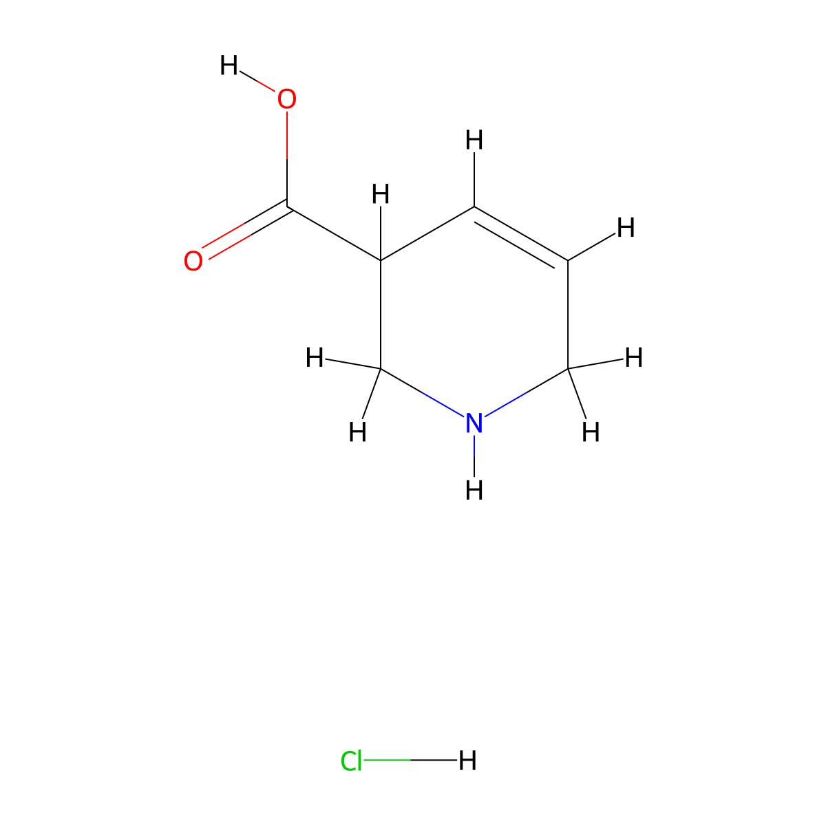 1,2,3,6-Tetrahydropyridine-3-carboxylicacidhydrochloride molecular structure, CAS 2287298-72-8